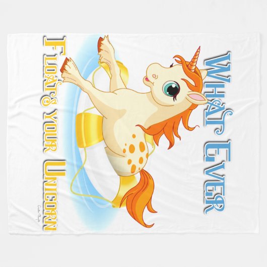 Was auch immer Ihr Einhorn schwimmt Fleecedecke (Vorderseite (Horizontal))