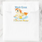 Was auch immer Ihr Einhorn schwimmt Quadratischer Aufkleber (Tasche)