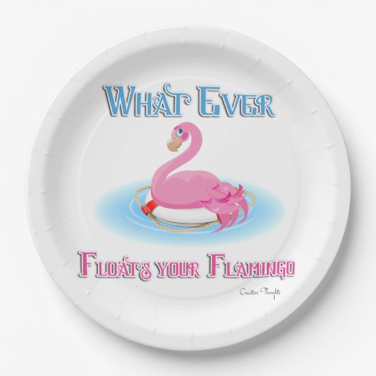 Was auch immer Ihr Flamingo 2 schwimmt Pappteller (Vorderseite)