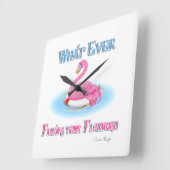 Was auch immer Ihr Flamingo 2 schwimmt Quadratische Wanduhr (Winkel)