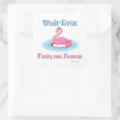 Was auch immer Ihr Flamingo 2 schwimmt Quadratischer Aufkleber (Tasche)