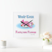 Was auch immer Ihr Flamingo 3 schweben lässt Quadratische Wanduhr (Zuhause)