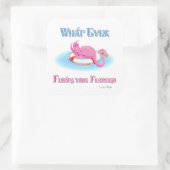 Was auch immer Ihr Flamingo 3 schweben lässt Quadratischer Aufkleber (Tasche)
