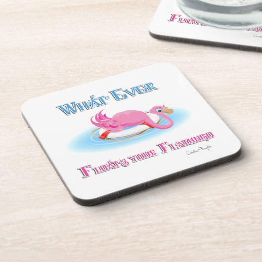 Was auch immer Ihr Flamingo 3 schweben lässt Untersetzer (Linke Seite)