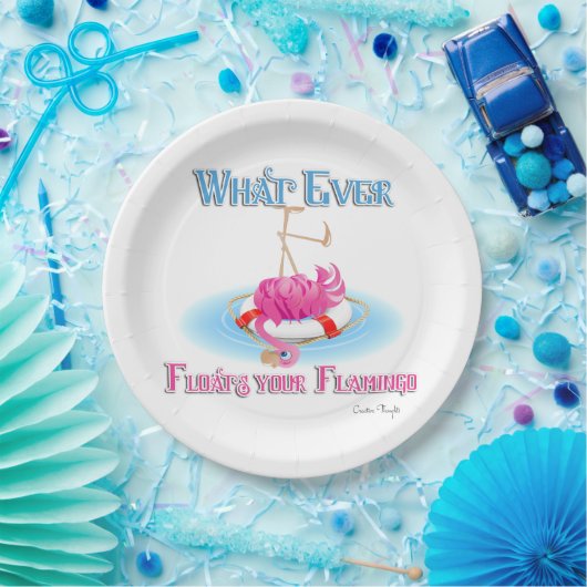 Was auch immer Ihr Flamingo schweben lässt Pappteller (Party)