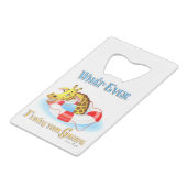 Was auch immer Ihr Giraffe 2 schweben lässt Kreditkarten Flaschenöffner (Vorderseite Schrägansicht)