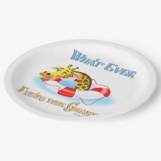 Was auch immer Ihr Giraffe 2 schweben lässt Pappteller (Schrägansicht)