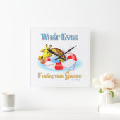 Was auch immer Ihr Giraffe 2 schweben lässt Quadratische Wanduhr (Zuhause)