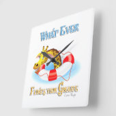 Was auch immer Ihr Giraffe 2 schweben lässt Quadratische Wanduhr (Winkel)