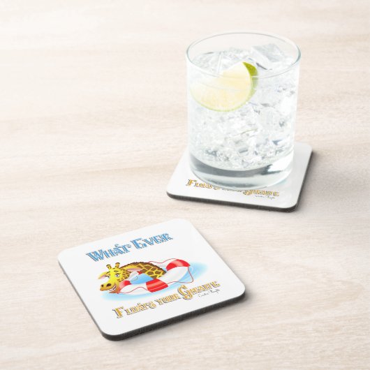 Was auch immer Ihr Giraffe 2 schweben lässt Untersetzer (Rechte Seite)