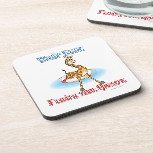 Was auch immer Ihr Giraffe schweben lässt Getränkeuntersetzer (Linke Seite)