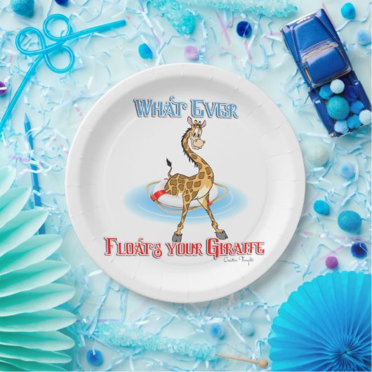 Was auch immer Ihr Giraffe schweben lässt Pappteller (Party)