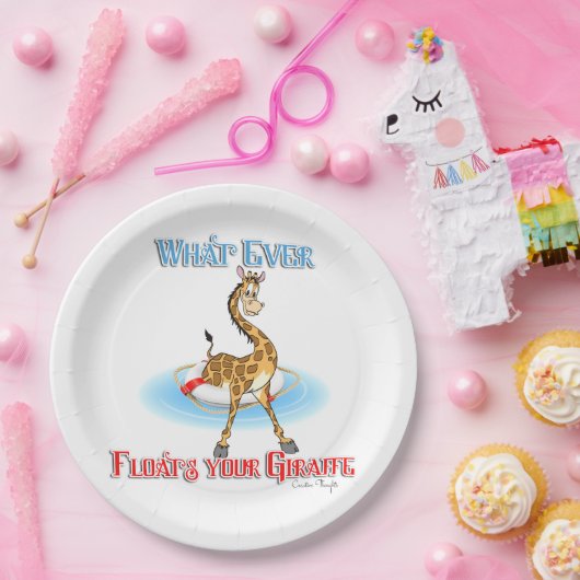 Was auch immer Ihr Giraffe schweben lässt Pappteller (Party)