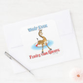 Was auch immer Ihr Giraffe schweben lässt Quadratischer Aufkleber (Umschlag)