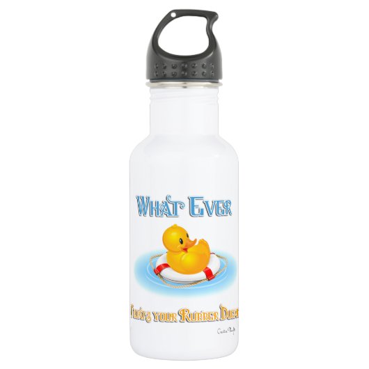 Was auch immer Ihr Gummiduckie schwimmt Trinkflasche (Vorderseite)