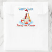 Was auch immer Ihr Huhn schwimmt Quadratischer Aufkleber (Tasche)