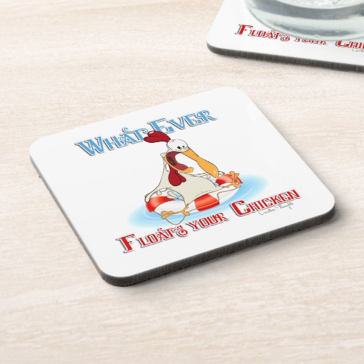Was auch immer Ihr Huhn schwimmt Untersetzer (Linke Seite)