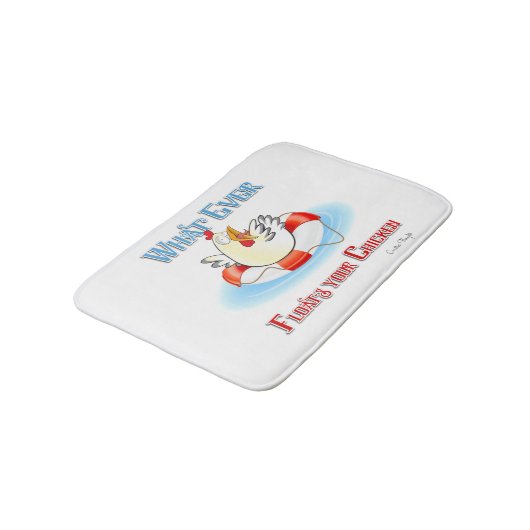 Was auch immer Ihr Hühnchen 2 schwimmt Badematte (Schrägansicht)