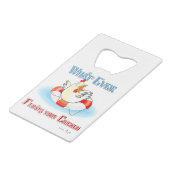 Was auch immer Ihr Hühnchen 2 schwimmt Geldkarten Flaschenöffner (Vorderseite Schrägansicht)