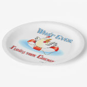 Was auch immer Ihr Hühnchen 2 schwimmt Pappteller (Schrägansicht)