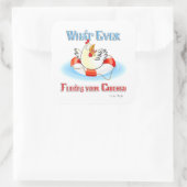 Was auch immer Ihr Hühnchen 2 schwimmt Quadratischer Aufkleber (Tasche)