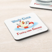 Was auch immer Ihr Hühnchen 2 schwimmt Untersetzer (Linke Seite)