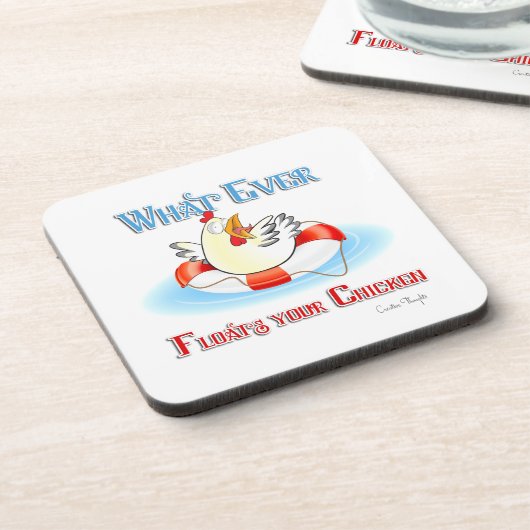 Was auch immer Ihr Hühnchen 2 schwimmt Untersetzer (Linke Seite)