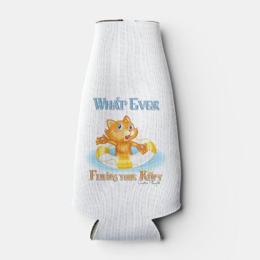 Was auch immer Ihr Kitty schwimmt Flaschenkühler (Vorderseite)