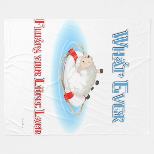 Was auch immer Ihr kleines Lamm schwimmt Fleecedecke (Vorderseite (Horizontal))