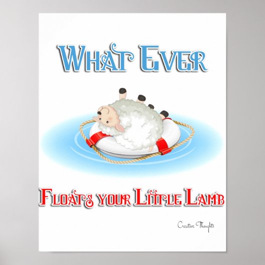 Was auch immer Ihr kleines Lamm schwimmt Poster (Vorne)