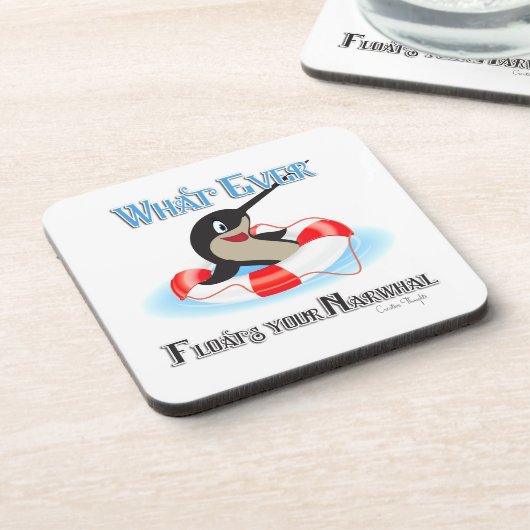 Was auch immer Ihr Narwhal Meme schweben lässt Untersetzer (Linke Seite)