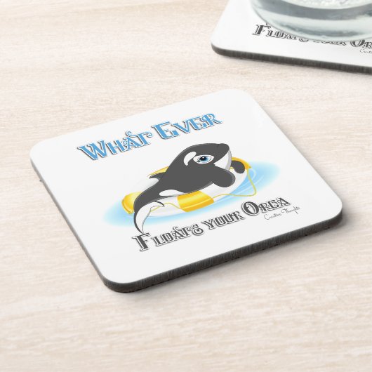Was auch immer Ihr Orca Whale schwimmt Getränkeuntersetzer (Linke Seite)
