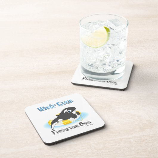 Was auch immer Ihr Orca Whale schwimmt Getränkeuntersetzer (Rechte Seite)