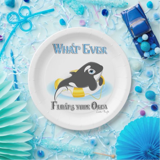 Was auch immer Ihr Orca Whale schwimmt Pappteller (Party)