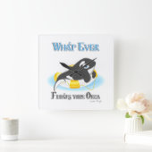 Was auch immer Ihr Orca Whale schwimmt Quadratische Wanduhr (Zuhause)