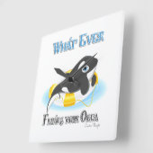 Was auch immer Ihr Orca Whale schwimmt Quadratische Wanduhr (Winkel)