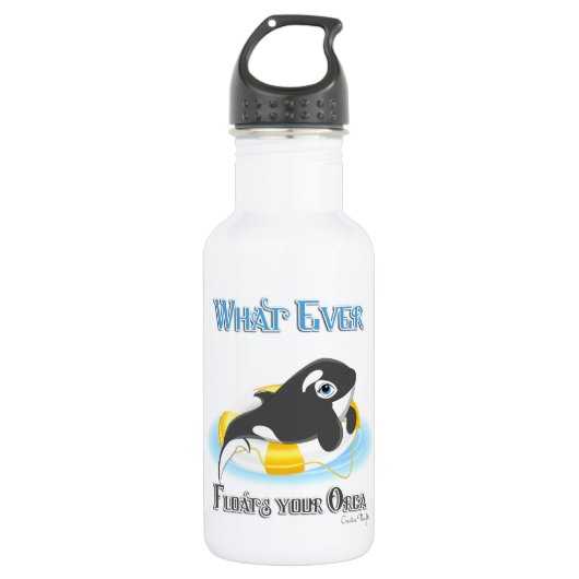 Was auch immer Ihr Orca Whale schwimmt Trinkflasche (Vorderseite)