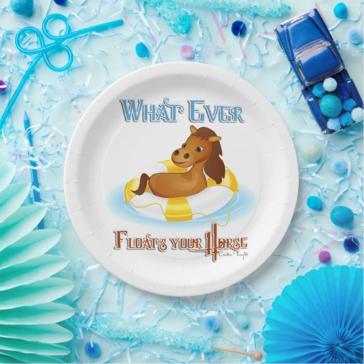 Was auch immer Ihr Pferd schwimmt 2 Pappteller (Party)