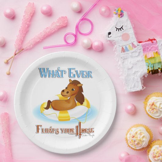 Was auch immer Ihr Pferd schwimmt 2 Pappteller (Party)