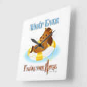 Was auch immer Ihr Pferd schwimmt 2 Quadratische Wanduhr (Winkel)