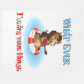 Was auch immer Ihr Pferd schwimmt Fleecedecke (Vorderseite (Horizontal))