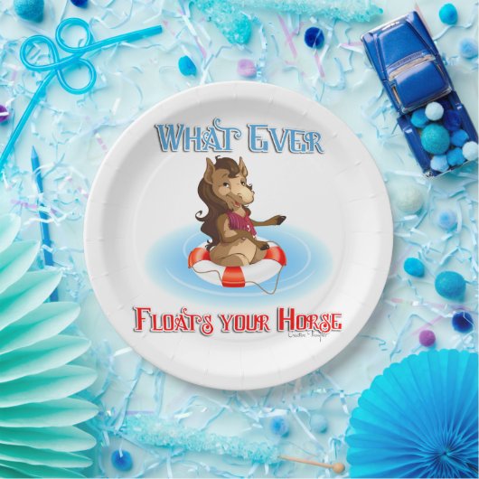 Was auch immer Ihr Pferd schwimmt Pappteller (Party)