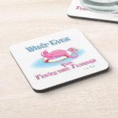 Was auch immer Ihr rosa Flamingo schweben lässt Untersetzer (Linke Seite)