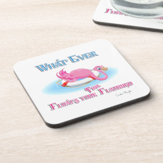 Was auch immer Ihr rosa Flamingo schweben lässt Untersetzer (Linke Seite)