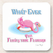 Was auch immer Ihr rosa Flamingo schweben lässt Untersetzer (Vorderseite)