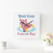 Was auch immer Ihr Schweine schwebt Quadratische Wanduhr (Zuhause)