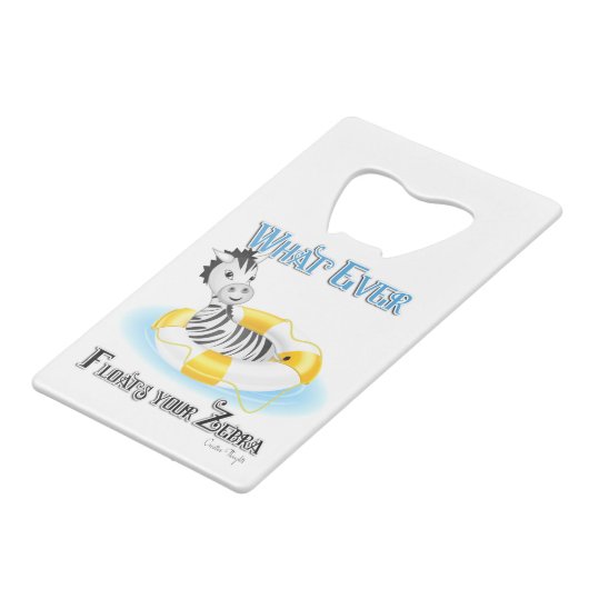 Was auch immer Ihr Zebra schweben lässt 4 Geldbeutel Flaschenöffner (Vorderseite Schrägansicht)