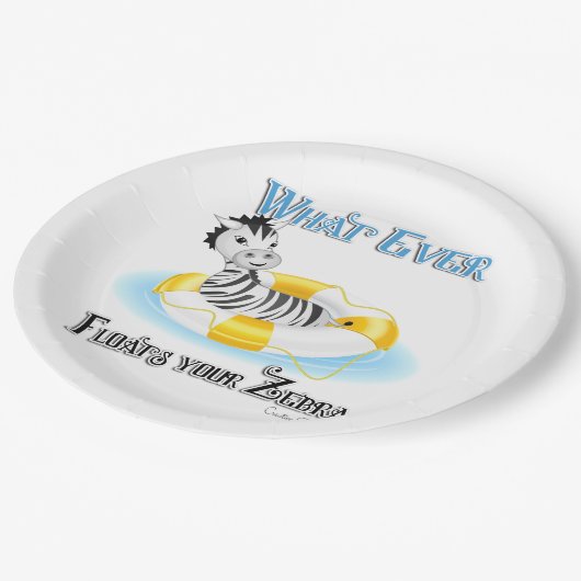Was auch immer Ihr Zebra schweben lässt 4 Pappteller (Schrägansicht)