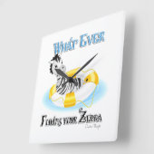 Was auch immer Ihr Zebra schweben lässt 4 Quadratische Wanduhr (Winkel)