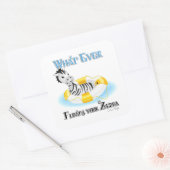 Was auch immer Ihr Zebra schweben lässt 4 Quadratischer Aufkleber (Umschlag)